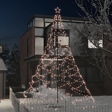 Christmas Tree With Metal Post, Water-resistant, Creates Magical Holiday Atmosphere