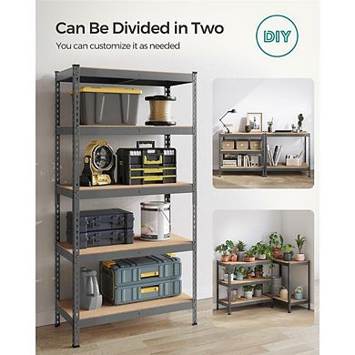 Heavy-Duty 5-Tier Storage Shelves Boltless Assembly Steel Shelving Unit for Garage or Home