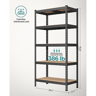 Heavy-Duty 5-Tier Storage Shelves Boltless Assembly Steel Shelving Unit for Garage or Home