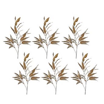 Gold Long Blade Eucalyptus Leaf Spray (set Of 6)