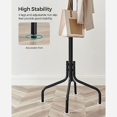 Coat Rack Freestanding, Coat Rack Stand w/12 Hooks & 4 Legs, Coat Tree for Jackets, Hats, Entryway
