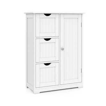 Storage Cabinet with Drawers and Doors 3 Drawer Organizer Freestanding Cabinet