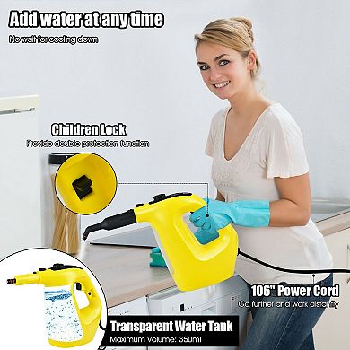 Multipurpose Steam Cleaner with 17-Piece Accessory Set, 1400W Power and Safety Features