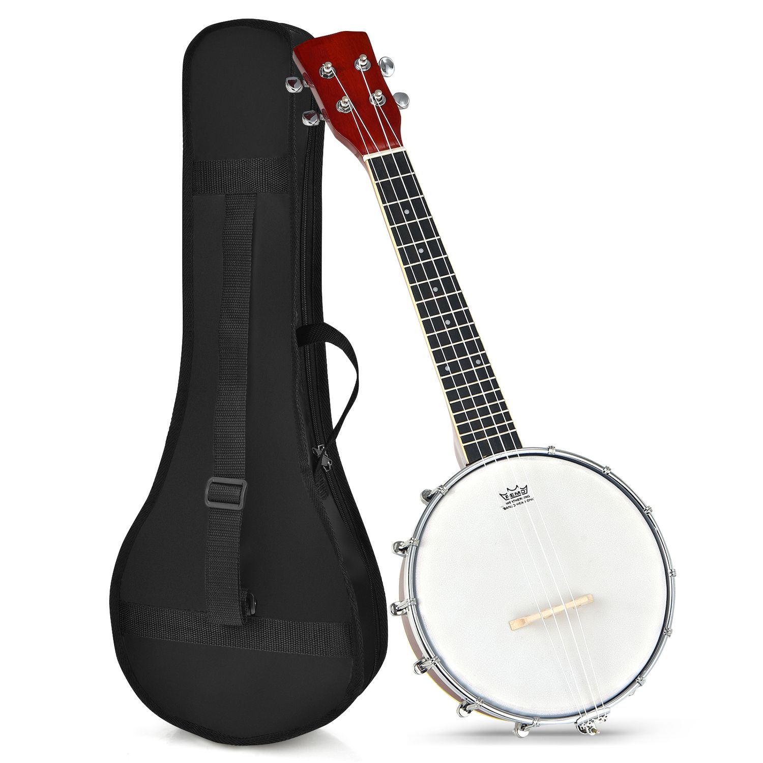 26" Banjolele Starter Kit - Sapele Wood With Remo Head & Carry Bag (G-C-E-A Tuning)