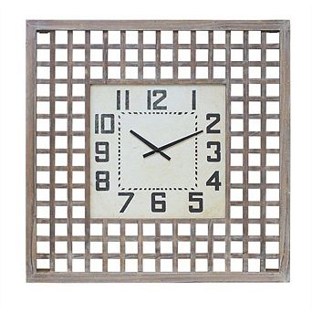 Lattice Wood Wall Clock 29.5"sq