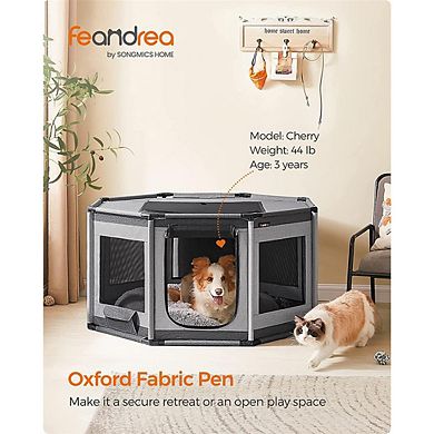 Durable Octagon Dog Playpen with Oxford Fabric Fence for Pets