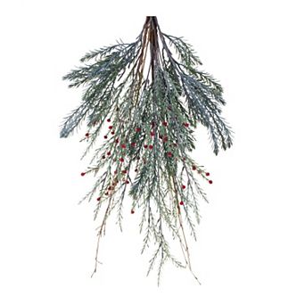 Mixed Pine Berry Swag 23.25"h