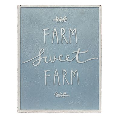 Metal Farm Life Sentiment Sign (set Of 2)
