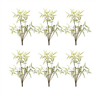 Mini Fern Foliage Bush With Sprout Accent (set Of 6)