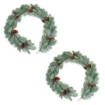 Winter Pine Garland with Pinecone Accents (Set of 2)