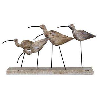 Wooden Sea Bird Sculpture 13"l