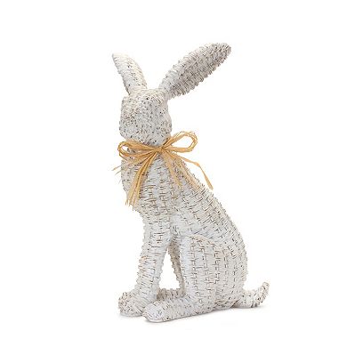 Wicker Rabbit Statue (set of 2)