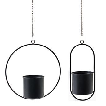Modern Hanging Planter With Frame (set Of 2)