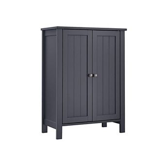 Bathroom Floor Storage Cabinet With Double Door Adjustable Shelf
