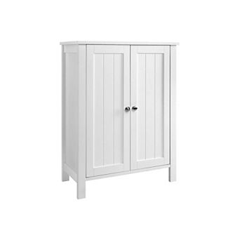 Bathroom Floor Storage Cabinet With Double Door Adjustable Shelf