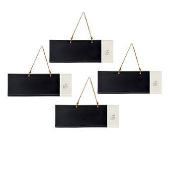 Black And White Hanging Sentiment Chalkboard (set Of 4)