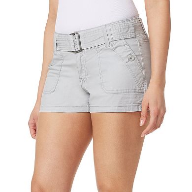 Juniors' WallFlower Low Waisted Belted Shorts