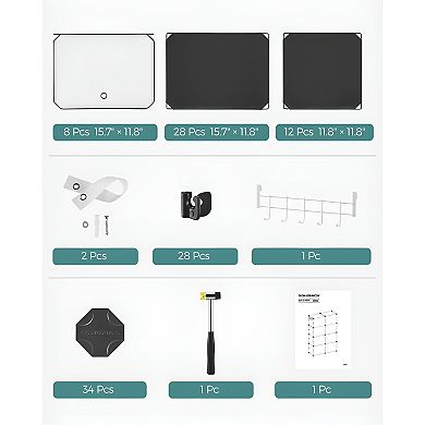 8 Cubes Shoe Organizer With Doors, 32 Pair Plastic Shoe Storage Cabinet