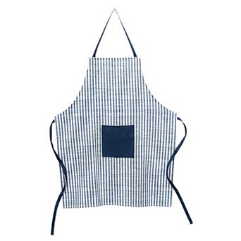 Blue And White Striped Kitchen Apron 50"h