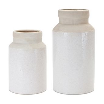 Two Tone Stoneware Vase (Set Of 2)