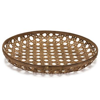 Large Round Wicker Tray 26"d