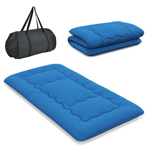 Foldable Futon Mattress With Washable Cover And Carry Bag For Camping