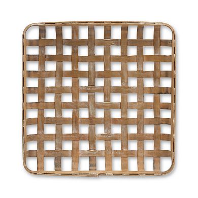Square Wicker Basket Tray (Set Of 2)