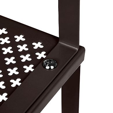 Cabinet Shelf Organizer, Stackable, Expandable, Set of 4 Metal Kitchen Counter Shelves, Brown