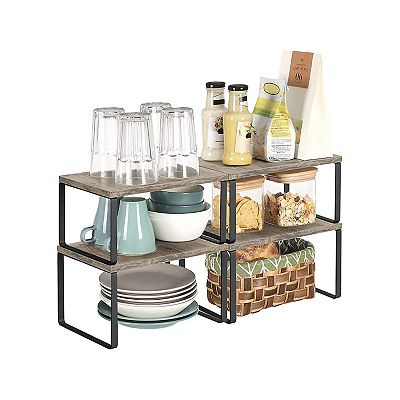 Kitchen Counter Shelves Cabinet Shelf Organizers Stackable Expandable Spice Racks