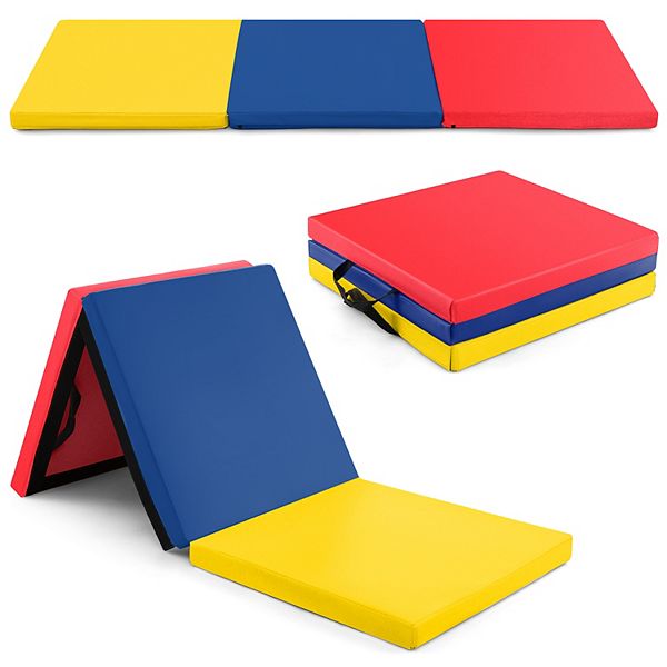 Trifold Gym Mat With Handles And Removable Zippered Cover
