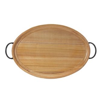 Natural Wood Tray With Handles 27.5"l