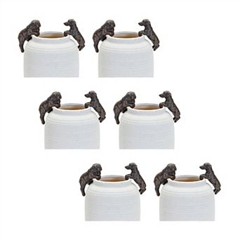 Mini Dachshund And Bull Dog Pot Hanger (set Of 6)