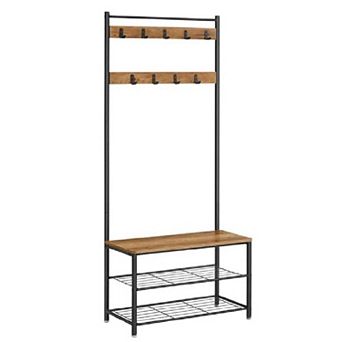 Coat Rack Hall Tree With Shoe Storage Bench