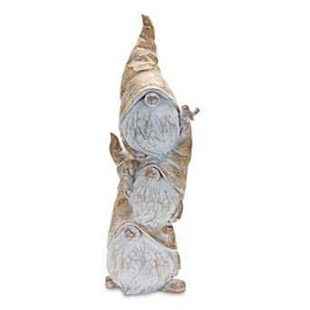 Carved Spring Gnome Stack 23"h