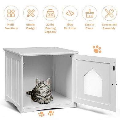 Side table Nightstand Weatherproof Multi-function Cat House
