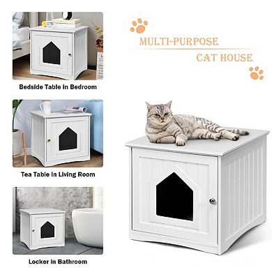 Side table Nightstand Weatherproof Multi-function Cat House