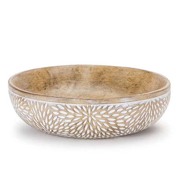 Decorative Etched Bowl 8"D