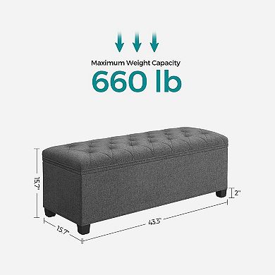 Storage Ottoman Bench, Bench With Storage, For Entryway, Bedroom, Living Room