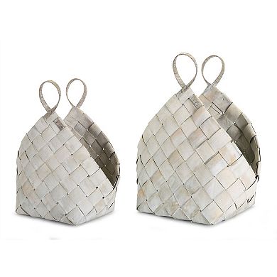 Woven Metasequoia Wood Basket with Handles (Set of 4)