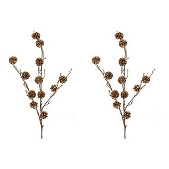 Pine Cone Twig Spray (set Of 2)