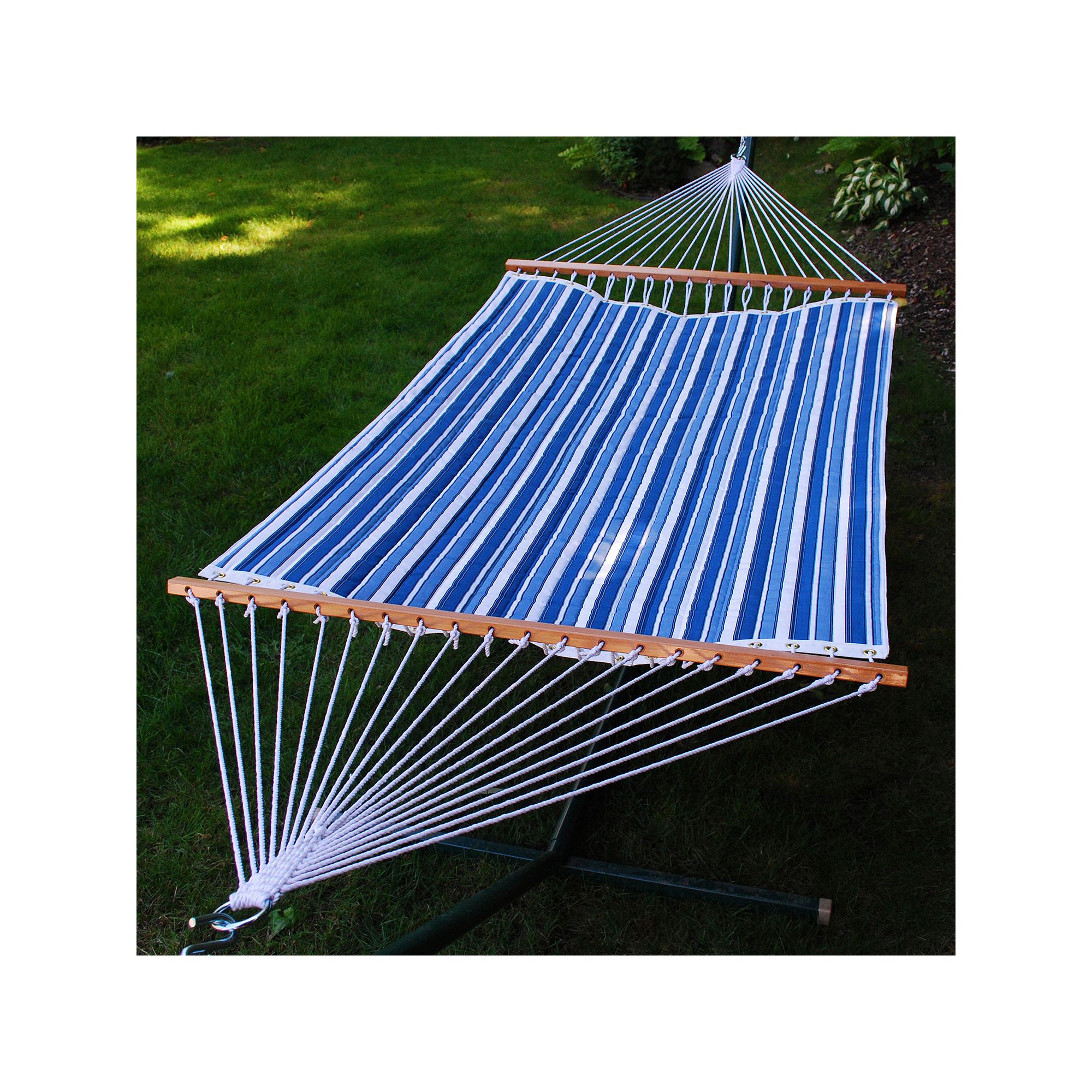 Algoma Double Reversible Fabric Hammock - Outdoor, Blue