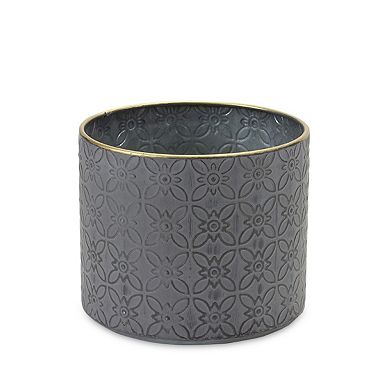 Ornate Geometric Metal Planter (Set Of 4)