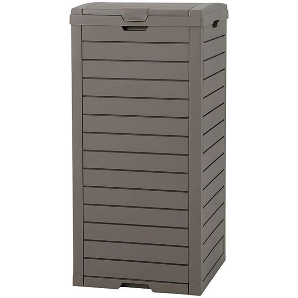 Large Outdoor Trash Can With Lid And Pullout Liquid Drawer