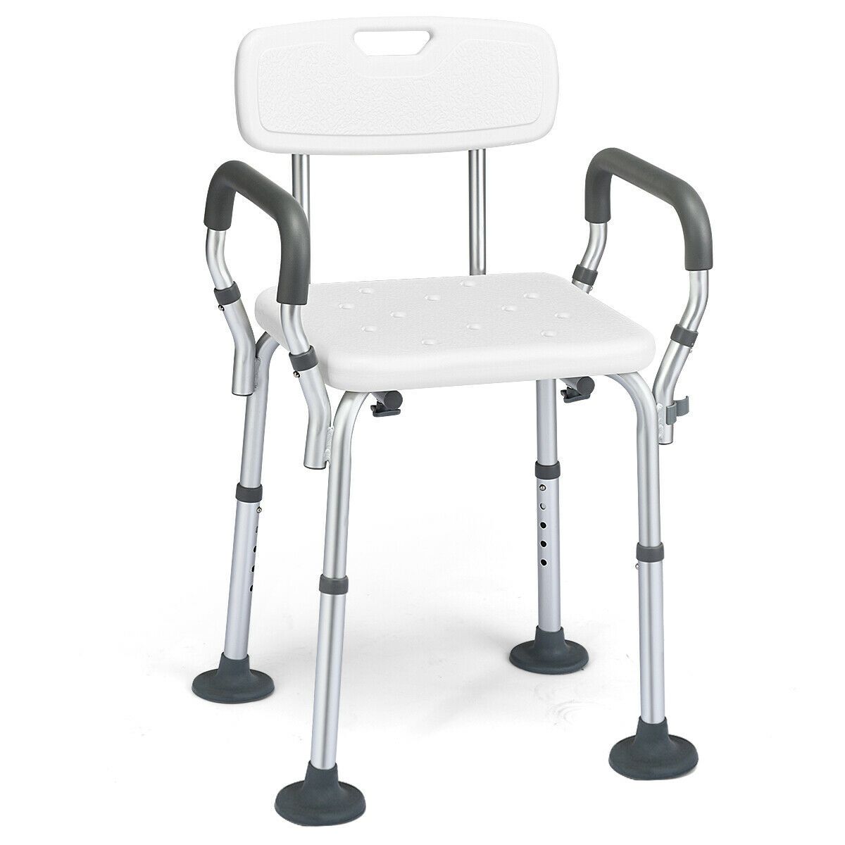 EVA Padded Shower Chair w/ Arms and Back for Seniors Disabled Tool