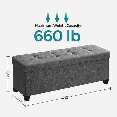 Storage Ottoman Bench, Bedroom Bench With Storage, Foot Stool With Feet
