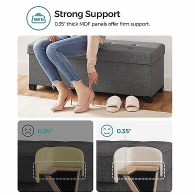 Storage Ottoman Bench, Bedroom Bench With Storage, Foot Stool With Feet