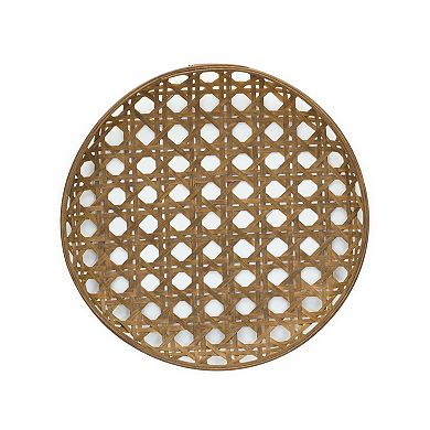 Large Round Wicker Tray 22.25"d
