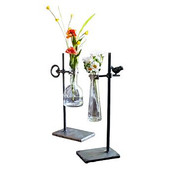 Hanging Bud Vase With Metal Stand (set Of 2)