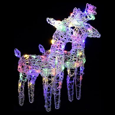 Acrylic Christmas Reindeers With 80 Leds, Long-lasting, Create A Magical Holiday Yard Display