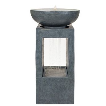 Stone Bowl Fountain With Rain Effect 33"h